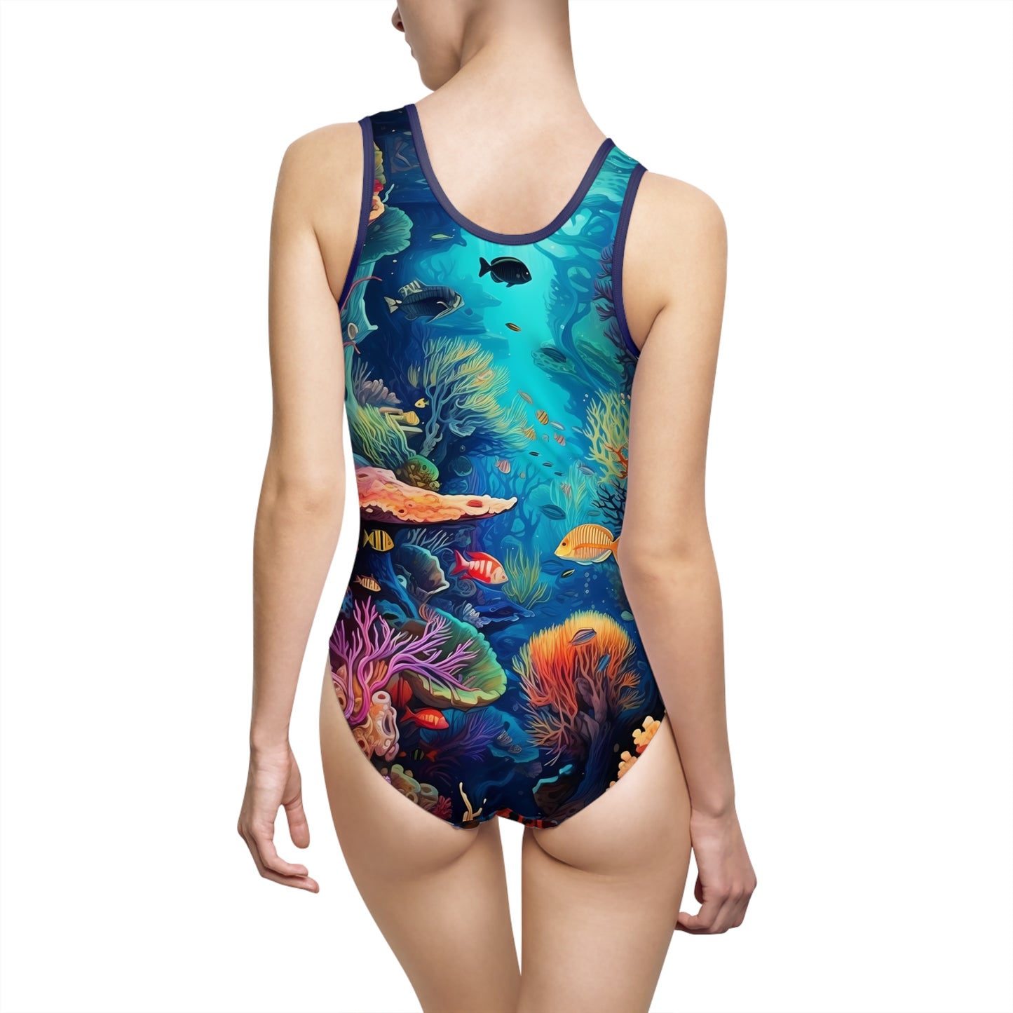 Coral reef one-piece swimsuit, Swimwear for women, Bikinigirls