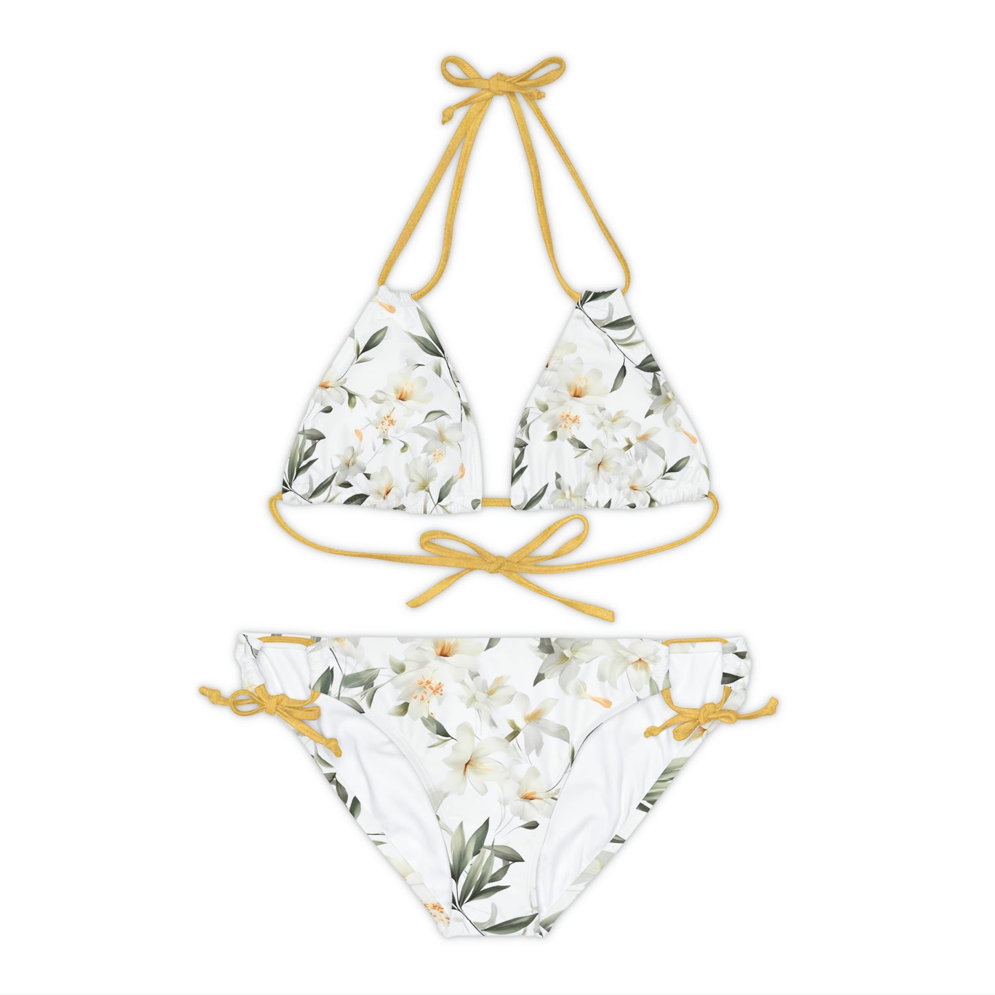 Delicate Flowers White Bikini, Swimwear for women, Bikinigirls