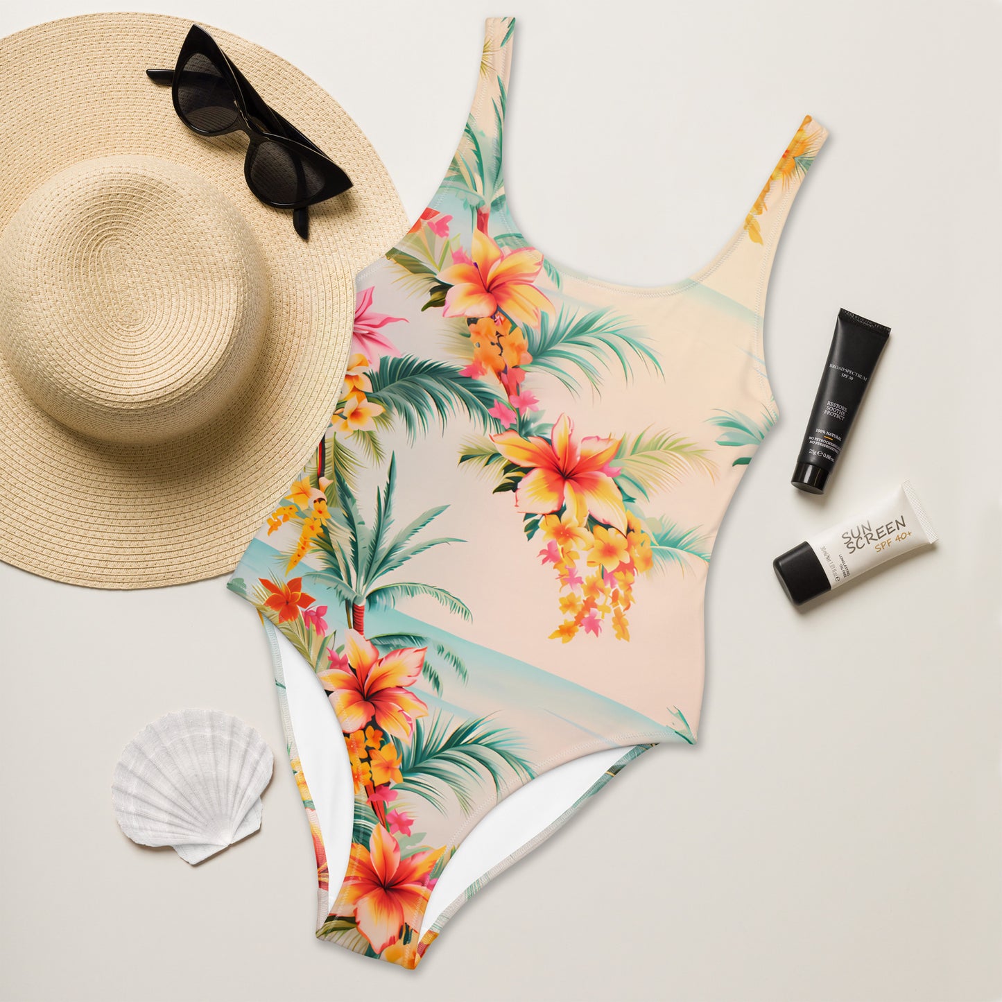 Tropical Flowers One-Piece Swimsuit