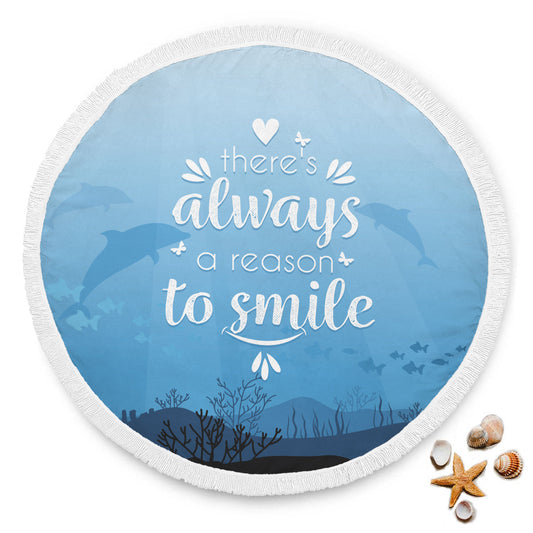 "Ocean Smile" Round Beach Blanket